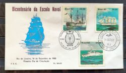 Envelope PVT 36A FIL 1982 Escola Naval Navio Militar CBC e CPD RJ