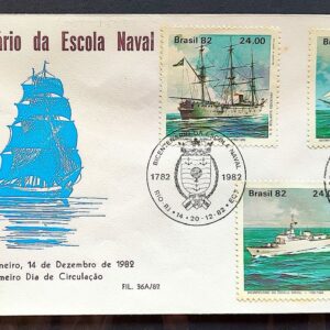 Envelope PVT 36A FIL 1982 Escola Naval Navio Militar CBC e CPD RJ