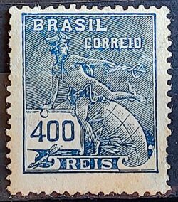 Selo Regular Cod RHM 331 Vovo Mercurio e Globo 400 Reis Filigrana P 1940