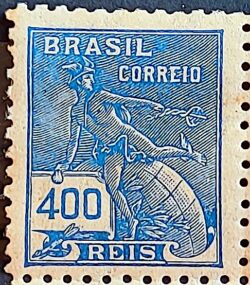 Selo Regular Cod RHM 331A Vovo Mercurio e Globo 400 Reis Filigrana P 1940