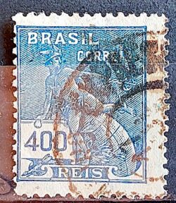 Selo Regular Cod RHM 331A Vovo Mercurio e Globo 400 Reis Filigrana P 1940 Circulado 6