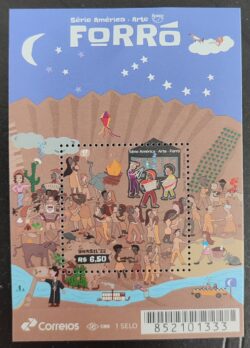 B 231 Bloco Forro Serie America Arte Musica Ponte Carro Navio Peixe 2022