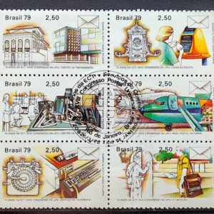 C 1080 Selo Congresso da UPU Uniao Postal Universal Servico Postal Educacao 1979 Serie Completa CBC RJ