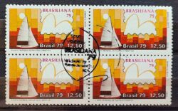 C 1089 Selo Brasiliana Veleiro Esporte Iatismo 1979 Quadra CBC RJ