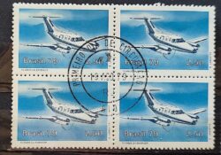 C 1102 Selo 10 Anos da Embraer Aviao Aviacao 1979 Quadra CPD RJ