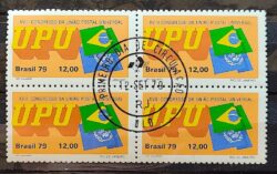 C 1108 Selo Congresso da UPU Uniao Postal Universal Servico Postal Bandeira 1979 Quadra CPD RJ