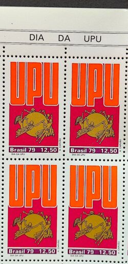 C 1120 Selo Dia da UPU Uniao Postal Universal Servico Postal 1979 Quadra Com Vinheta