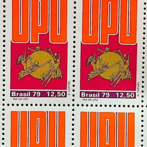 C 1120 Selo Dia da UPU Uniao Postal Universal Servico Postal 1979 Quadra Com Vinheta