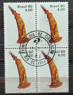 C 1137 Selo Arte Indigena Indio Mascara Tukuna 1980 Quadra CPD RJ