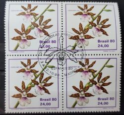 C 1164 Selo Orquidea ESPAMER Flora 1980 Quadra CBC Madrid