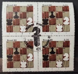 C 1174 Selo Xadrez Postal Esporte 1980 Quadra CBC Brasilia