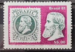 C 1211 Selo Centenario Emissao Dom Pedro Dia do Selo Filatelia Servico Postal 1981