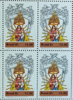C 1222 Selo Cirio de Nazare Virgem Maria Religiao 1981 Quadra
