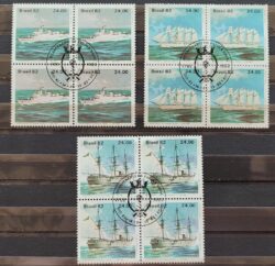 C 1301 Selo Bicentenario da Escola Naval Navio Educacao 1982 Quadra CBC RJ Serie Completa