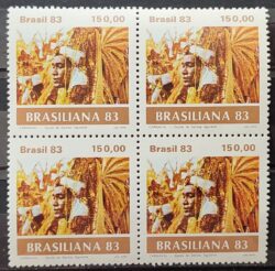 C 1308 Selo Carnaval Brasileiro Indio 1983 Quadra