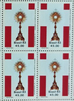 C 1354 Selo Cinquentenario Congresso Eucaristico Religiao 1983 Quadra