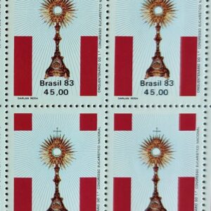 C 1354 Selo Cinquentenario Congresso Eucaristico Religiao 1983 Quadra