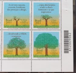 C 3125 Selo Arvores Brasileras Tesouros Nacionais 2011 Codigo de Barras