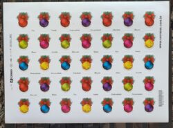 C 3139 Selo Bolas de Natal Religiao 2011 Folha