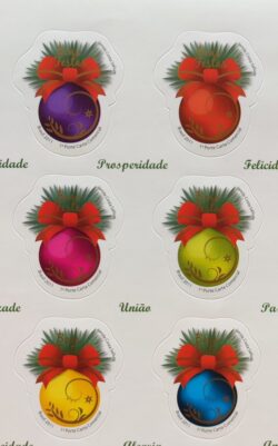 C 3143 Selo Bolas de Natal Religiao 2011 Sextilha Serie Completa Setenant