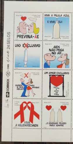 C 3158 Selo Campanha de Prevencao da AIDS Saude 2011 Vinheta Correios