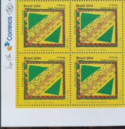 C 3389 Selo Arte Indigena Kusiwa Wajapi Indio 2014 Quadra Vinheta Correios