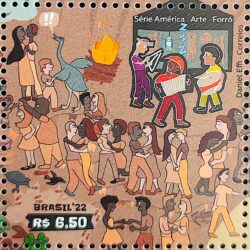 C 4085 Selo Forro Serie America Arte Musica Gaita Sanfona Acordeao 2022