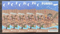 B 231 Bloco Forro Serie America Arte Musica Ponte Carro Navio Peixe 2022 5 Unidades