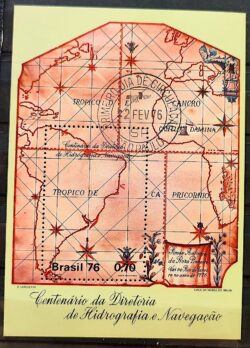 B 39 Bloco Centenario Hidrografia e Navegacao Marinha Mapa 1976 CPD SP