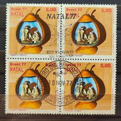 C 1015 Selo Natal Religiao Presepio Natividade 1977 Quadra CBC e CPD MG