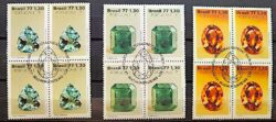 C 1016 Selo Pedras Preciosas Portucale Topazio Esmeralda Agua Marinha 1977 Quadra CBC MG Serie Completa
