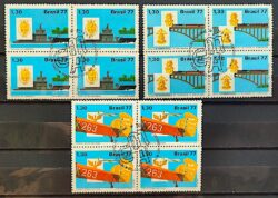 C 1020 Selo Integracao Nacional Aviao Navio Trem Transporte Militar 1977 Serie Completa Quadra CBC MG