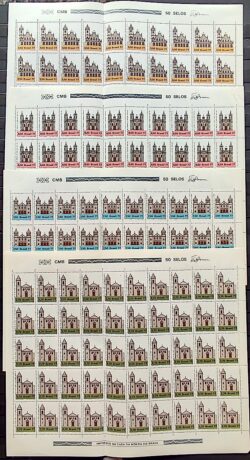 C 1024 Selo Arquitetura Religiosa Igreja Matriz Ouro Preto Religiao 1977 Serie Folha Completa