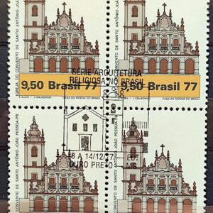 C 1027 Selo Arquitetura Religiosa Igreja Religiao Joao Pessoa 1977 Quadra CBC MG Serie Completa