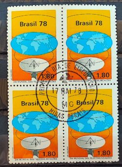 C 1035 Selo Dia Mundial das Telecomunicacoes Comunicacao Mapa 1978 Quadra CPD MG