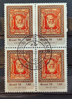 C 1044 Selo Dia do Selo Dom Pedro Monarquia Filatelia Servicos Postais 1978 Quadra CPD MG