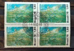 C 1045 Selo Centenario Pintor Helios Seelinger Arte 1978 Quadra CPD MG