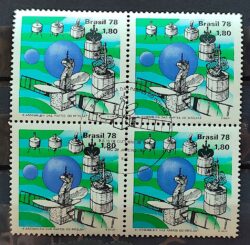 C 1054 Selo Intelsat Comunicacao Satelite 1978 Quadra CBC RJ