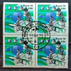 C 1054 Selo Intelsat Comunicacao Satelite 1978 Quadra CPD RJ