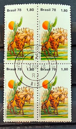 C 1066 Selo Guimaraes Rosa Literatura Cavalo Sertao 1978 Quadra CPD RJ 01