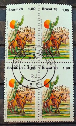 C 1066 Selo Guimaraes Rosa Literatura Cavalo Sertao 1978 Quadra CPD RJ 02
