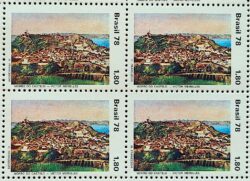 C 1069 Selo Paisagem Brasileira na Pintura Morro do Castelo Victor Meireles Arte 1978 Quadra