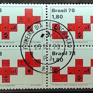C 1075 Selo Cruz Vermelha Saude 1978 Quadra CPD RJ 01