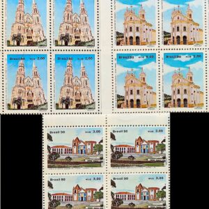 C 1667 Selo Arquitetura Religiosa Religiao Igreja Catedral 1990 Quadra Serie Completa