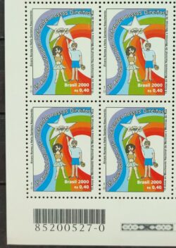 C 2296 Selo Movimento Nacional dos Meninos e Meninas de Rua 2000 Quadra Codigo de Barras