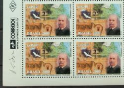 C 2354 Selo Laudo Arbitral Guiana Francesa Mapa Barao Rio Branco 2000 Quadra Vinheta Correios