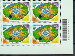 C 2708 Selo Educação para Todos Computador 2007 Quadra Codigo de Barras