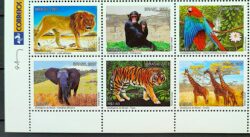 C 2712 Selo Zoologicos do Brasil Girafa Elefante Leao Macaco Arara Tigre Fauna Africa 2007 Vinheta Correios
