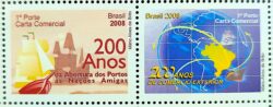 C 2723 Selo Abertura dos Portos as Nacoes Amigas Navio Mapa 2008 Setenant