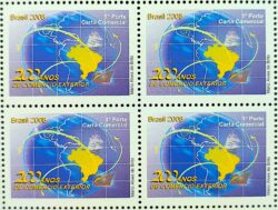 C 2724 Selo Abertura dos Portos as Nacoes Amigas Navio Mapa Comercio Exterior 2008 Quadra